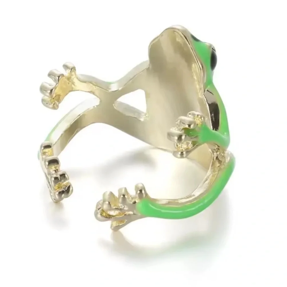 Green Frog Ring | Animal Jewelry | Reptile Lover Gift | Cute Statement Ring